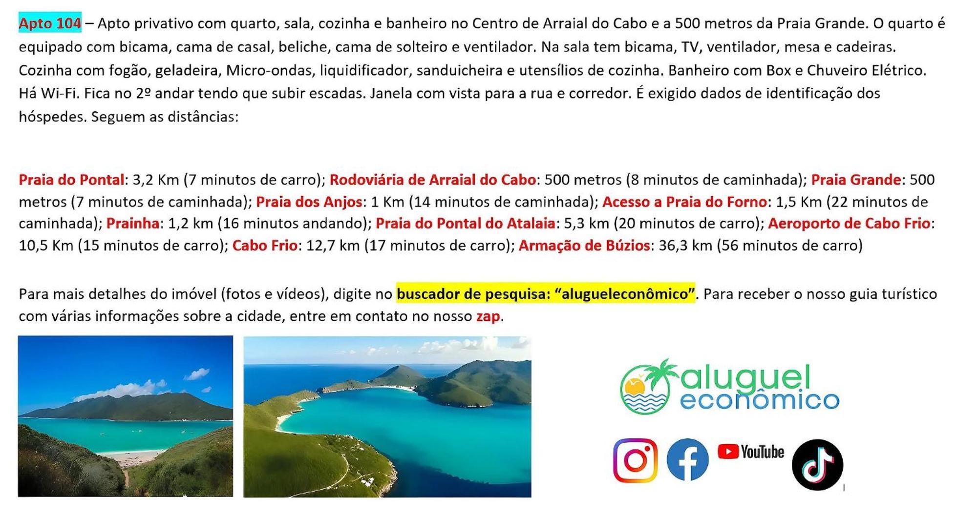 Arraial Do Cabo - Brisas Do Farol - Aluguel Economico 아파트 외부 사진