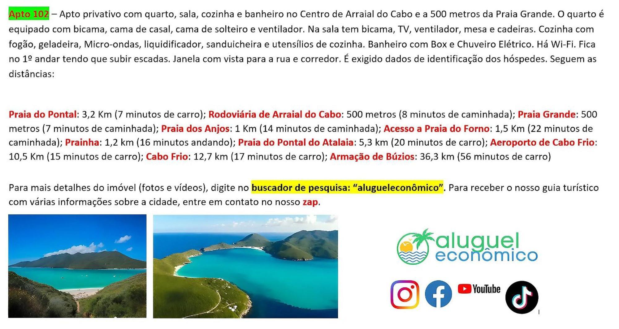 Arraial Do Cabo - Brisas Do Farol - Aluguel Economico 아파트 외부 사진